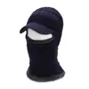 Chapéu Masculino de Inverno com Plus Veludo, Lã Espessa, para Ciclismo ao Ar Livre, Proteção Facial, Proteção de Pescoço, Chapéu de Tricô Quente de Peça Única