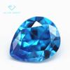 Atacado de Fábrica 5A Zircônio Azul Marinho em Forma de Pera Pedra Nua Pedra Sintética Azul Marinho em Forma de Gota Zircônia CZ Broca