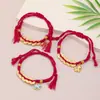 Pulsera de Hilo Rojo con Monedas de Cobre de los Cinco Emperadores del Año del Caballo, Estilo Étnico Modelo Nuevo 2026, Pulsera de Hilo Rojo Hecha a Mano Estilo Antiguo