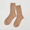 Meias caneladas versáteis femininas estilo coreano de comprimento médio, meias de verão finas da moda, estilo coreano, estilo acadêmico, meias de algodão, meias para crianças