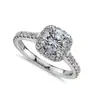 Desejo Anel Redondo Full Diamond Zircônia Europeu e Americano Transfronteiriço Joias de Noivado com Diamante Simulador Oito Corações e Oito Flechas para Mulheres Transfronteiriço