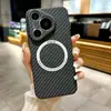 Adequado para Huawei Mate80Pro Capa de Telefone Magnética de Fibra de Carbono Pura90Pro Capa Protetora Fosca de Cobertura Total Anti-Queda