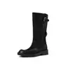 Botas de Caballero de Piel de Vaca de Primera Capa Botines de Piel Genuina para Mujer Otoño Invierno Nuevo Estilo Hebilla Punta Redonda Tacón Medio Botas Casuales Botas de Media Caña Mujer