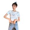 Camiseta de Manga Corta con Mariposa Reflectante para Mujer, Nuevo Estilo Verano 2026, Camiseta Negra Base Corta, Top Corto de Moda