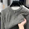 Suéter cárdigan nuevo de otoño/invierno 2026 con cuello alto para hombre, chaqueta de punto casual de moda, tendencia, doble cremallera, ropa para hombre