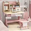 Mesa de Estudo Infantil, Conjunto de Mesa e Cadeira de Escrita para Casa de Alunos do Ensino Fundamental, Altura Ajustável, Mesa para Lição de Casa Infantil, Mesa Corretora de Postura