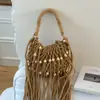 Bolsas de Palha Trançada Transfronteiriças Bolsa Saco Feminina Verão 2026 Nova Simples Moda Versátil Trançada de Ombro Único Transversal