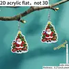 Brincos Pendentes de Acrílico 2D Novos Transfronteiriços Papai Noel Natal Fofo Novidade Modernos Brincos de Acrílico