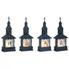 Luzes de Velas Eletrônicas de LED Novas Transfronteiriças, Lanternas de Vento Decorativas, Enfeites de Casinha de Madeira Pequena, Luzes Noturnas Criativas para Atmosfera de Feriado