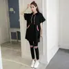 2025 Nuevo Verano Ropa para Mujer Tallas Grandes Gordita Traje Deportivo Camiseta de Manga Media Conjunto de Dos Piezas