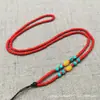 Corda para Colares no Atacado, Contas de Imitação de Coral Vermelho, Turquesa, Corda com Pingente de Madeira Asa de Galinha, Corda para Corrente de Suéter