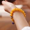 Pulsera de cera de abejas con piedra cruda de ámbar natural para mujer, accesorios de jade cloisonné, pulsera de cera vieja con aceite de pollo y miel amarilla