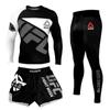 Uniforme de Boxeo, Lucha, MMA, Artes Marciales Mixtas, Fitness, UFC, Entrenamiento de Carrera, Pantalones de Secado Rápido, Conjunto de Tres Piezas, Tendencia Transfronteriza