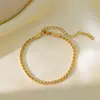 Moda Europea y Americana Minimalista Diseño de Nicho Versátil Pulsera Personalizada Acero Inoxidable Chapado en Oro de 18K Cadena S de 3 mm de Grosor