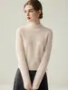 Nuevo Modelo 2026 Suéter 100% Cachemira Pura para Mujer, Suéter de Punto de Cuello Semi Alto, Capa Base Otoño e Invierno, Manga Larga de Cachemira
