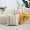 Funda de almohada de algodón y lino bohemia con borlas personalizada, cojín de sofá de lujo ligero, almohada para cabecero, cojín lumbar al por mayor