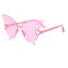Gafas de sol de mariposa personalizadas de nuevo estilo transfronterizas para mujer, gafas de sol de moda con montura grande para fiesta, gafas de forma irregular peculiares de hip-hop