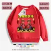 Roupas Infantis da Fazenda do John Suéteres de Veludo para Meninos Top Vermelho de Ano Novo Infantil Outono e Inverno Tops Quentes para Meninos