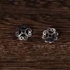 Cuentas Espaciadoras Base de Plata Sanqi Tibetano Madreselva DIY Wenwan Pulsera de Cuentas de Oración Budista Pulsera Accesorios Retro Accesorios de Base de Flor Hueca