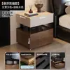 Mesita de noche minimalista italiana de madera maciza Mans P7 modelo nuevo 2026, sensación de lujo ligero y alta gama, pequeño armario de noche para dormitorio del hogar