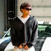 Sudadera con cremallera y pedrería de color liso, estilo nuevo europeo y americano, suéter con capucha de manga larga, chaqueta vintage, ropa urbana, venta al por mayor