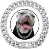 Nuevo Collar de Perro para Mascota con Diamantes, Correa de Perro Cadena Cubana, Broche para Gato Mascota, Oro y Plata al por Mayor