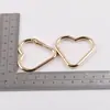 Mosquetón llavero de anillo abierto grande en forma de corazón, accesorio conector para bolsa DIY