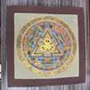 Mandala Pintado a Mano Tibetano Nepalí Dorado Caliente Tamaño 26*26 Núcleo de Tarjeta