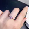 Anel Alexander de Pedra que Muda de Cor para Mulheres, Pedra Nua Roxa Misteriosa e Sonhadora, Tamanho 6mm, Cravação de Prata Esterlina S925 de Alto Padrão