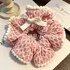 Gomas Elásticas para el Cabello de Alta Elasticidad para Mujer, Scrunchies de Lana Rayados de Gama Alta para Otoño e Invierno, Tamaño Grande, Suministro al por Mayor, Directo del Fabricante