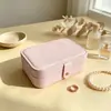 Caja de joyería antioxidante de fábrica, caja de embalaje para accesorios de cuero, caja de almacenamiento para anillos, pendientes, pulseras con personalización de logotipo