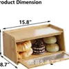 Caixa de Armazenamento de Xícaras de Café para Mesa Porta-Pratos para Conjunto de Chá Xícara de Água Porta-Maquiagem Madeira Maciça Bambu com Tampa