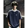 Camiseta corta de retazos con manga raglán de tendencia para hombre y mujer, diseño único, top casual de estilo chino de nicho