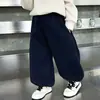 Pantalones de Felpa para Niños Otoño e Invierno 2026 Nuevo Estilo Streetwear Niños Geniales Pantalones de Chándal Sueltos Ropa de Invierno Niños Geniales Pantalones Deportivos