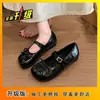 Sapatos Mary Jane com Laço para Mulheres 2026 Novo Estilo Francês Sapatilhas Baixas com Tira Única Bico Quadrado Sapatos Individuais Versáteis