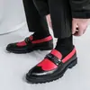 Zapatos de Cuero Brogue Tallados para Hombre, Estilo Coreano, Adecuados para el Trabajo, Boda, con Aumento Oculto de Altura, Formal de Negocios, Bloqueo de Color, Zapatos Casuales para Traje para Hombre
