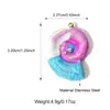 Pendientes Colgantes de Acero Inoxidable con Forma de Caracola Europeos y Americanos con un Toque de Lujo, Colgantes de Acero de Titanio Niche 18K que No se Desvanecen, Accesorios DIY Transfronterizos