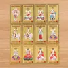 Al por mayor Bodhisattva Guanyin Latón Tarjeta Dorada Mantra de Seis Palabras Amuleto Tarjeta Dorada Tarjeta de Bendición Tarjeta del Guardián del Zodiaco