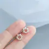Brincos de Prata Beixi Prata Esterlina S925 Mini Vazados Fofos de Estrela Hexagonal para Mulheres, Brincos Pequenos de Estrela Simples e Elegantes