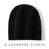 Novo Chapéu de Cashmere para Outono e Inverno para Mulheres, Chapéu de Tricô de Cashmere com Ponto Trançado, Turbante Versátil de Cor Sólida, Atacado Casual Tendência