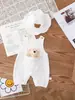 Mono de muselina para recién nacidos, verano, niños y niñas, mono con capucha para bebé, mono sin mangas de dibujos animados para salir