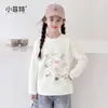 Camada Base Infantil Little Fite Outono Inverno Novo Estampa de Desenho Camiseta Macia Grudenta de Manga Longa para Crianças Médias e Grandes Moda Top Interno