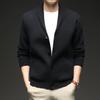 Yingao Comércio Exterior Etiqueta Cortada Decote V Masculino Americano Solto Moderno Outono e Inverno Espesso Cor Sólida Jaqueta Suéter Masculina Atacado