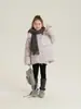 Chamarra Acolchada Aimobeibei Estilo Coreano 90% Pluma de Pato Blanco para Niños y Niñas, Abrigo Cálido con Capucha para Invierno 2025, Moderno