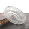 Ensaladera de verduras en relieve estilo europeo, cuenco de vidrio martillado transparente, cuenco para desayuno doméstico, cuenco para avena, cuenco para postre