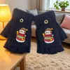 Ciclismo de Invierno Transfronterizo A Prueba de Frío y Cálido con Parte Superior Plegable de Felpa Estilo Japonés para Estudiantes Femeninas Guantes de Algodón sin Dedos Halloween Luminosos Invierno
