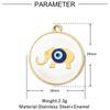 Colgante DIY de acero de titanio con ojos de elefante de palma para mujer, sol, abeja, tortuga, tornillo, joyería de acero inoxidable, collar colgante