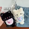 Fofo Bichinho de Pelúcia com Guizo Pingente Gatinho Chaveiro de Mochila para Menina Pingente de Boneca Pingente de Presente para Casal