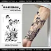 Pegatinas de Tatuaje de Jugo Herbal Flor de Cerezo para Medio Brazo, Impermeables Tradicionales de Larga Duración No Reflectantes Simulación Cubriendo Cicatrices para Hombres y Mujeres