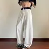 Pantalones Casuales Suaves de Seda de Hielo de Color Contrastante Delgados en la Cintura Verano 2025 Estilo Hong Kong Sueltos Hasta el Suelo para Hombres Pantalones de Cimitarra para Hombres y Mujeres